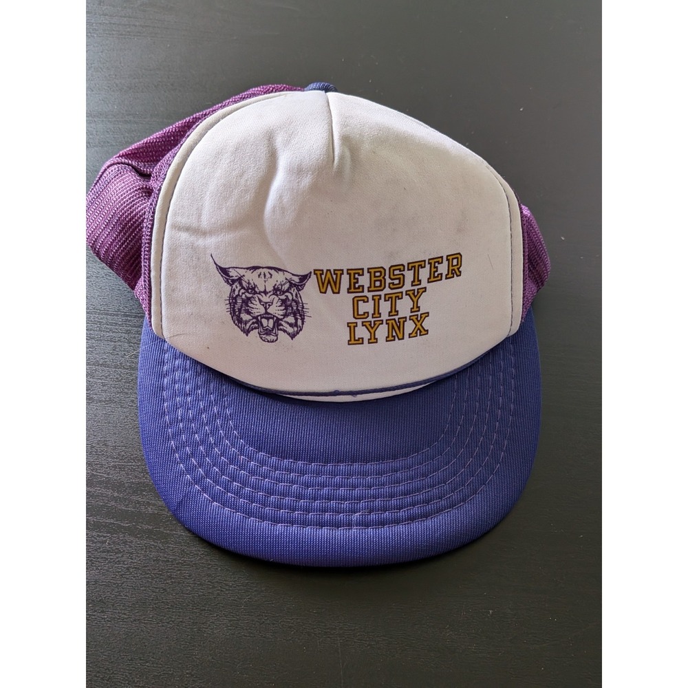 Iowa -‎ Webster City LYNX Snapback Trucker Hat Mesh Back OSFM YoungAn Vintage